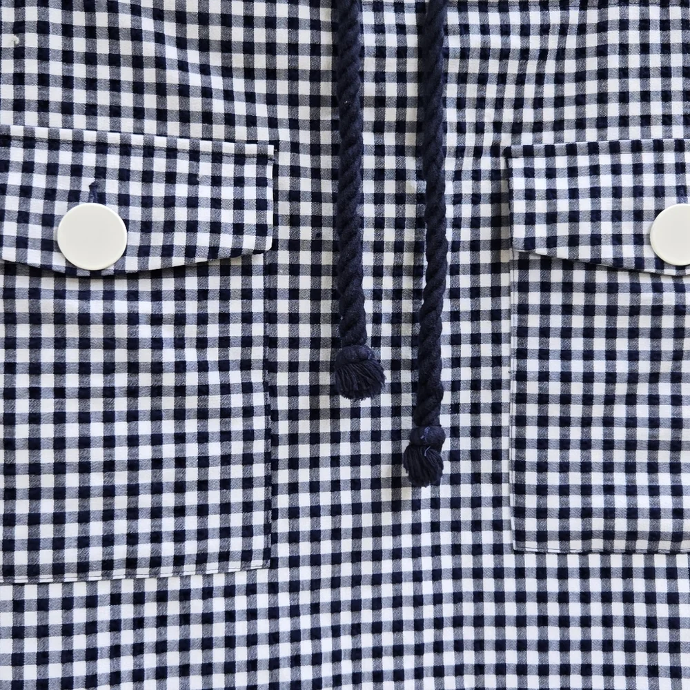 Zara Nautical Gingham Drawstring Mini Skirt - Picture 4 of 7